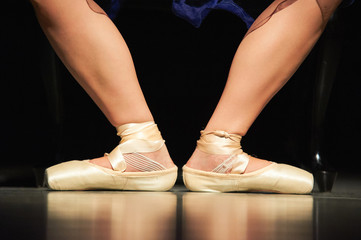 Ballet shoes on the theater stage of RCK Raciborz Polska