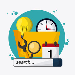 SEO icons, technology related, vector illustration
