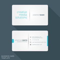 Modern Creative Business Card Template. Flat Design Vector Illustration. Stationery Design