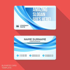 Modern Creative Business Card Template. Flat Design Vector Illustration. Stationery Design