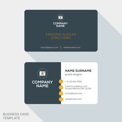 Modern Creative Business Card Template. Flat Design Vector Illustration. Stationery Design