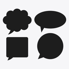 black and white Message bubble speech, editable vector