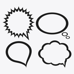 black and white Message bubble speech, editable vector