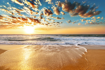 Sunset landscape. Beautiful sunset & black sea landscape.