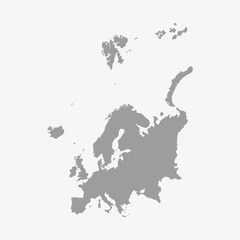 Map of Europe in gray on a white background