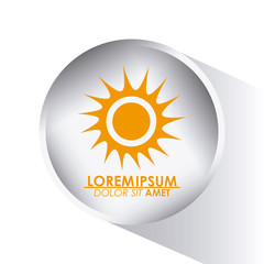 Icon of yellow sun, vector illustration