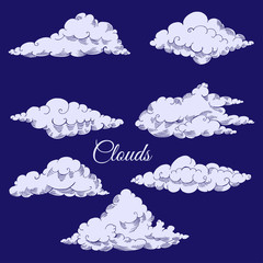 Background with clouds sketches