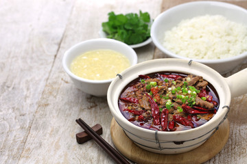 shuizhu, shui zhu, sliced beef in hot chili oil, Chinese Sichuan cuisine
