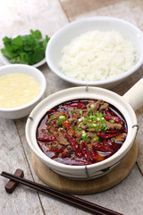 shuizhu, shui zhu, sliced beef in hot chili oil, Chinese Sichuan cuisine