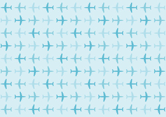 飛行機模様の背景イラスト 