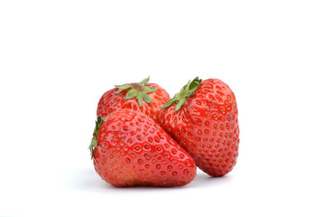 Fresh strawberry on a white background.