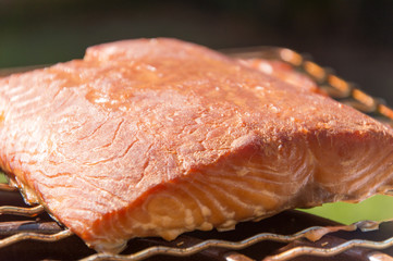 Smoked piece of Baltic salmon.