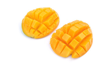 Luscious mango,  cut into a hat. 