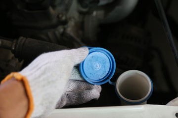 car technician holding equipment car repair, fix a car concept