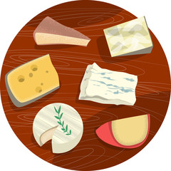 Set of cheeses. Cheese plate.