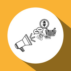 megaphone and Digital marketing design, vector illustration