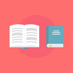 Book icons. Flat design style vector illustration.