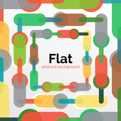 Colorful connected lines on white - abstract background