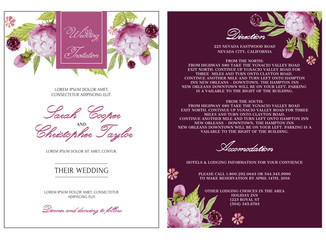 Wedding Invitation card with floral ornaments