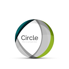 Circle logo. Transparent overlapping swirl shapes. Modern clean business icon