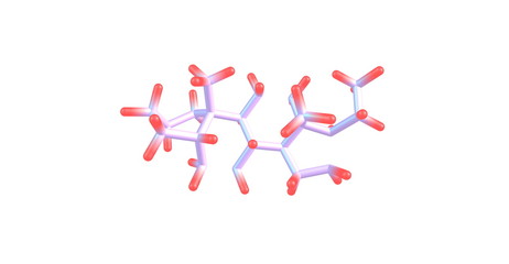 3D illustration of Pregnane molecular structure isolated on white