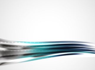 Shiny metallic wave curtain. Abstract background