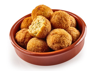 Spanish bacalao croquettes served for tapas
