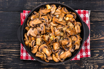 Fried mushrooms champignon