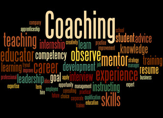 Coaching, word cloud concept 3