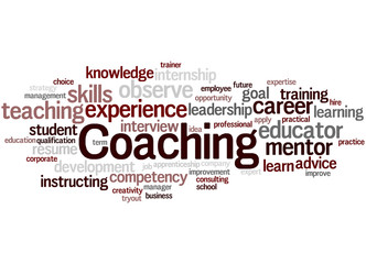 Coaching, word cloud concept 5