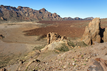 Crater next to volcano Teide.