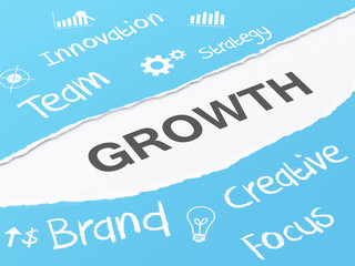 3d torn paper with growth