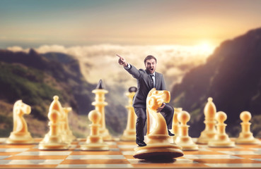 Man on the chess figure