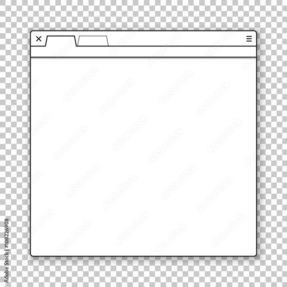 Poster Opened browser window template. Past your content into it