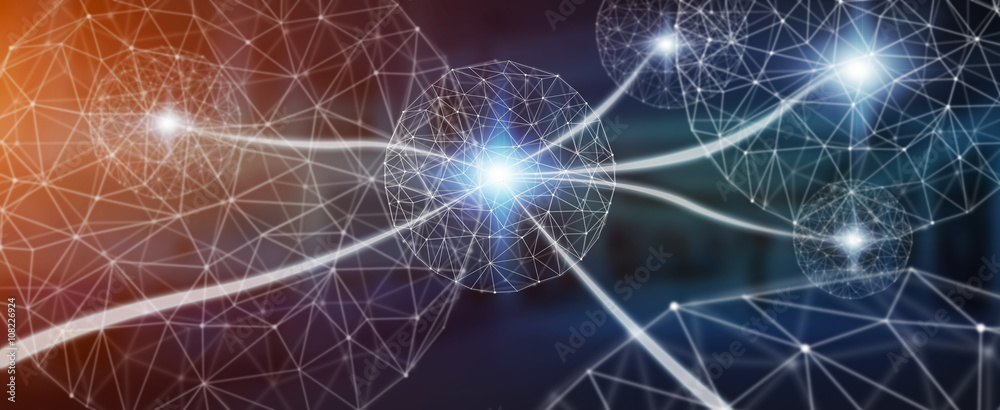 Poster modern digital data network
