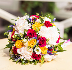 Colorful bridal bouquet
