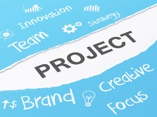 3d torn paper with project.