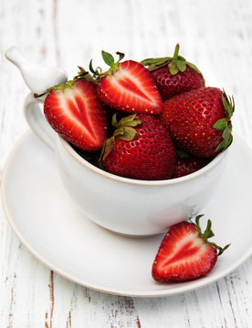 Cup with strawberries