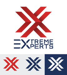 Modern styled logo for a sporty company. Letter X logo.