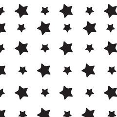 Stars sky black white pattern
