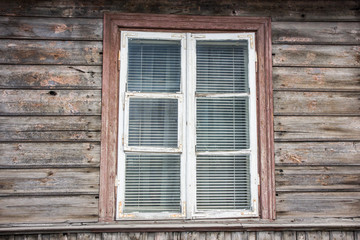 Old wooden retro window background.