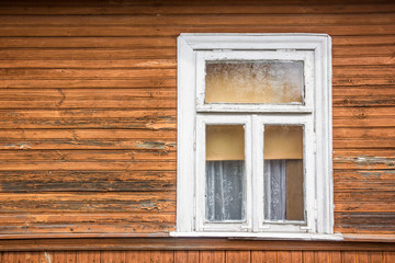 Naklejka na ściany i meble Old wooden retro window background.
