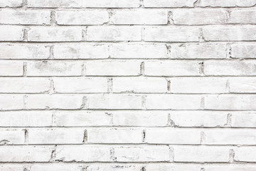 Grunge white brick wall background.