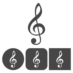 Treble Clef icon - vector icons set