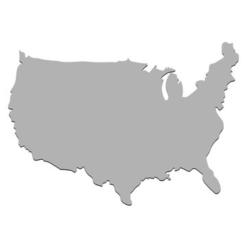 Map of the USA in gray, vector illustration