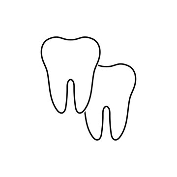 Set of two teeth, vector illustration