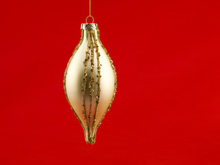 close-up shot of oval christmas bauble.