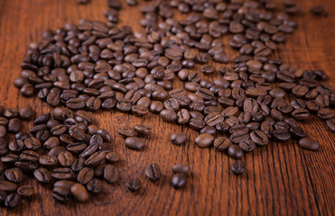 black coffee on a wooden background