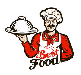 restaurant, diner vector logo. dish, meal, food or chef icon