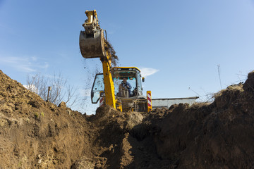 Construction work, digger